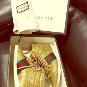 Gold Gucci Shoes